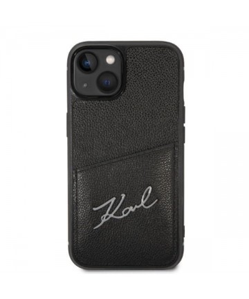 Karl Lagerfeld Signature Logo Cardslot case for iPhone 14 Plus - black
