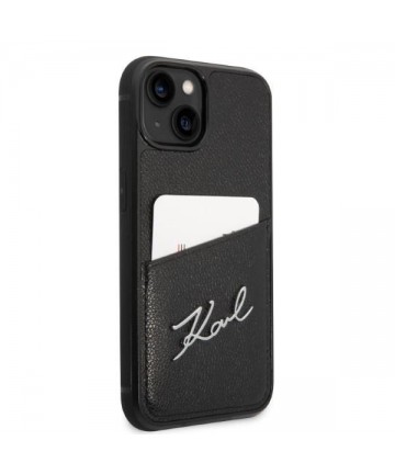 Karl Lagerfeld Signature Logo Cardslot case for iPhone 14 Plus - black