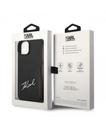 Karl Lagerfeld Signature Logo Cardslot case for iPhone 14 Plus - black