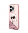 Karl Lagerfeld Glitter Karl's Head case for iPhone 14 Pro - pink