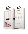 Karl Lagerfeld Glitter Karl's Head case for iPhone 14 Pro - pink