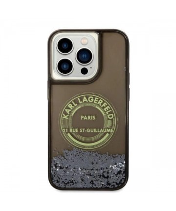 Karl Lagerfeld Liquid Glitter RSG case for iPhone 14 Pro - black
