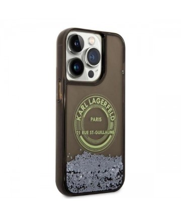 Karl Lagerfeld Liquid Glitter RSG case for iPhone 14 Pro - black