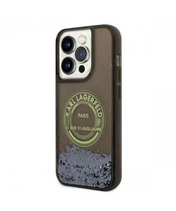 Karl Lagerfeld Liquid Glitter RSG case for iPhone 14 Pro - black