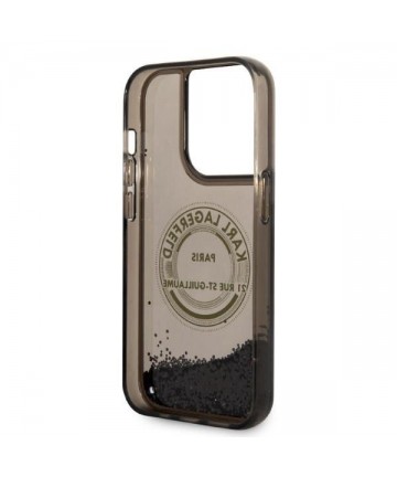 Karl Lagerfeld Liquid Glitter RSG case for iPhone 14 Pro - black