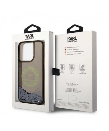 Karl Lagerfeld Liquid Glitter RSG case for iPhone 14 Pro - black