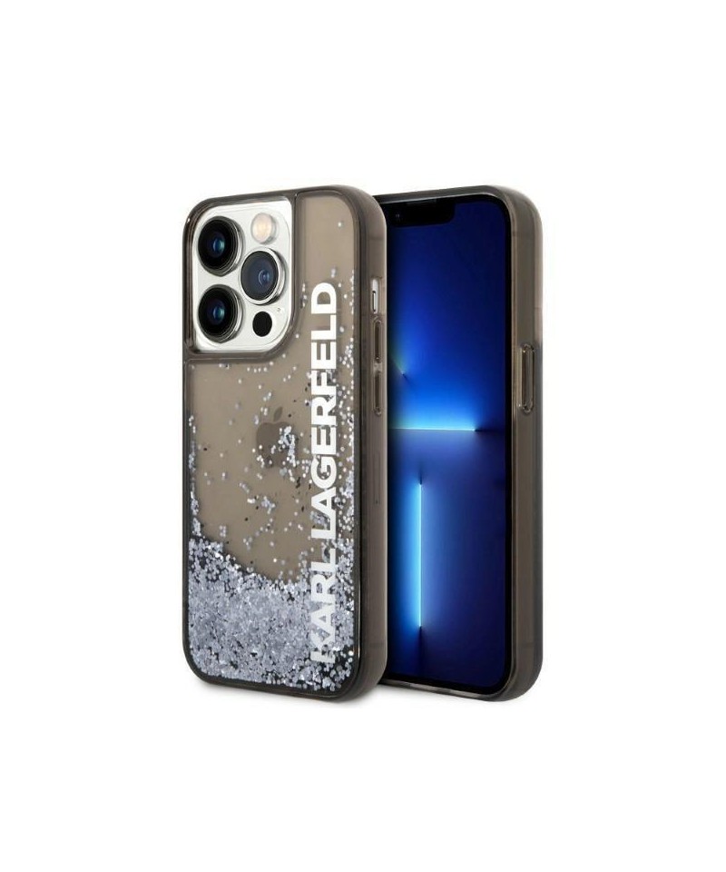 Karl Lagerfeld Liquid Glitter Elong case for iPhone 14 Pro - black