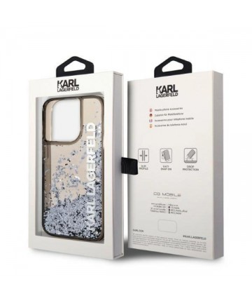 Karl Lagerfeld Liquid Glitter Elong case for iPhone 14 Pro - black