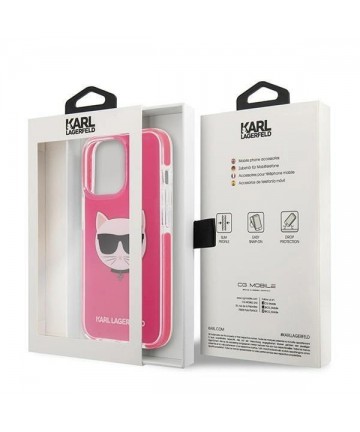 Etui Karl Lagerfeld Choupette Head na iPhone 13 Pro Max - fuksjowe
