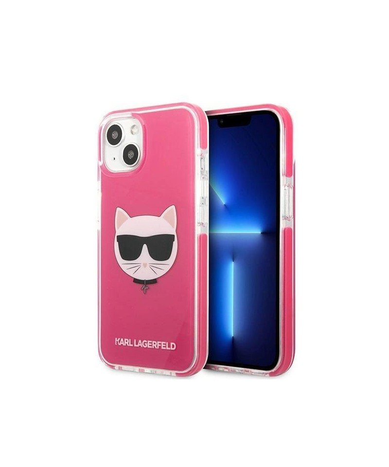 Etui Karl Lagerfeld Choupette Head na iPhone 13 mini - fuksjowy