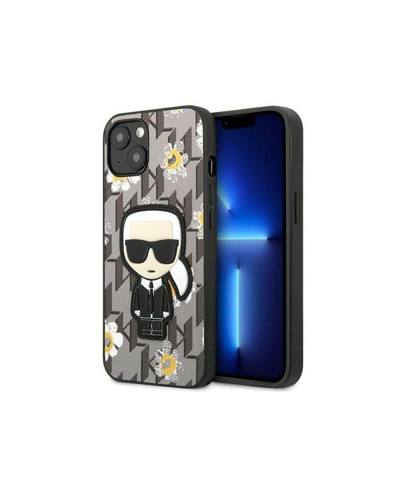 Karl Lagerfeld Flower Ikonik Karl case for iPhone 13 mini - gray