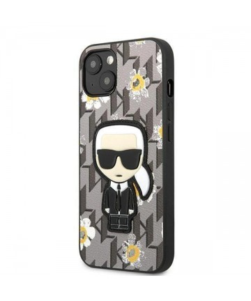 Karl Lagerfeld Flower Ikonik Karl case for iPhone 13 mini - gray