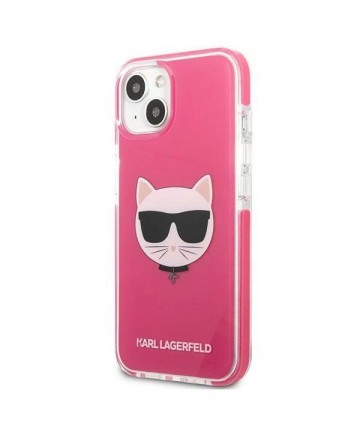 Karl Lagerfeld Choupette Head case for iPhone 13 - fuchsia