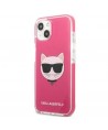 Karl Lagerfeld Choupette Head case for iPhone 13 - fuchsia