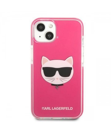 Karl Lagerfeld Choupette Head case for iPhone 13 - fuchsia