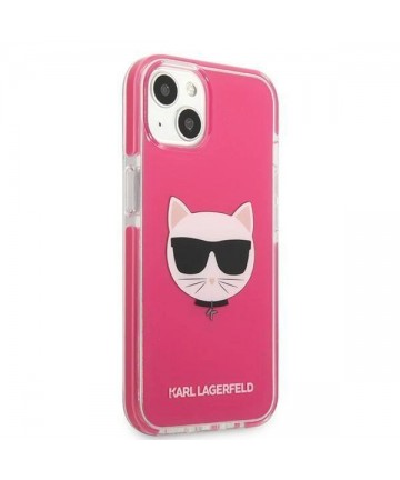 Karl Lagerfeld Choupette Head case for iPhone 13 - fuchsia
