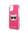 Karl Lagerfeld Choupette Head case for iPhone 13 - fuchsia