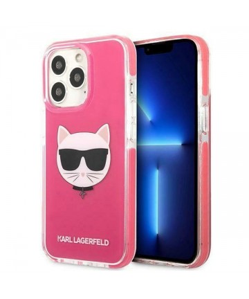 Etui Karl Lagerfeld Choupette Head na iPhone 13 Pro / iPhone 13 - fuksjowy