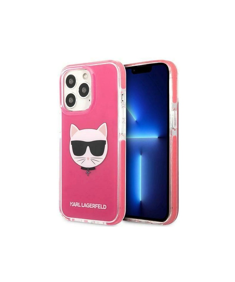 Etui Karl Lagerfeld Choupette Head na iPhone 13 Pro / iPhone 13 - fuksjowy