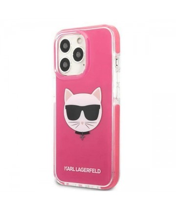 Etui Karl Lagerfeld Choupette Head na iPhone 13 Pro / iPhone 13 - fuksjowy