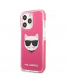 Etui Karl Lagerfeld Choupette Head na iPhone 13 Pro / iPhone 13 - fuksjowy