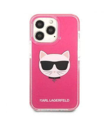 Etui Karl Lagerfeld Choupette Head na iPhone 13 Pro / iPhone 13 - fuksjowy