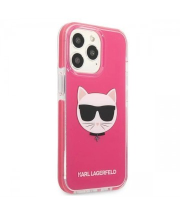 Etui Karl Lagerfeld Choupette Head na iPhone 13 Pro / iPhone 13 - fuksjowy