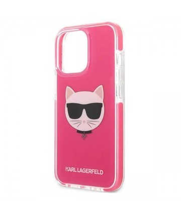 Etui Karl Lagerfeld Choupette Head na iPhone 13 Pro / iPhone 13 - fuksjowy