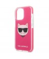 Etui Karl Lagerfeld Choupette Head na iPhone 13 Pro / iPhone 13 - fuksjowy