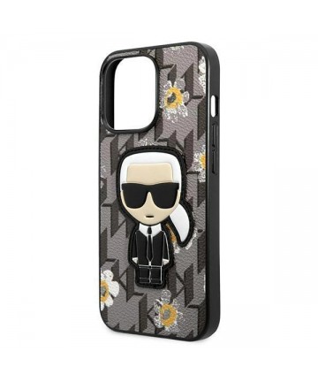 Karl Lagerfeld Flower Ikonik Karl case for iPhone 13 Pro / iPhone 13 - gray