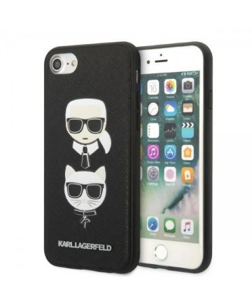 Karl Lagerfeld KLHCI8SAKICKCBK iPhone 7/8 / SE 2020 / SE 2022 black/black hardcase Saffiano Karl&Choupette Head
