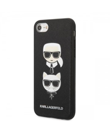 Karl Lagerfeld KLHCI8SAKICKCBK iPhone 7/8 / SE 2020 / SE 2022 black/black hardcase Saffiano Karl&Choupette Head