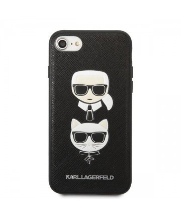 Karl Lagerfeld KLHCI8SAKICKCBK iPhone 7/8 / SE 2020 / SE 2022 black/black hardcase Saffiano Karl&Choupette Head