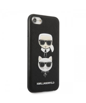Karl Lagerfeld KLHCI8SAKICKCBK iPhone 7/8 / SE 2020 / SE 2022 black/black hardcase Saffiano Karl&Choupette Head