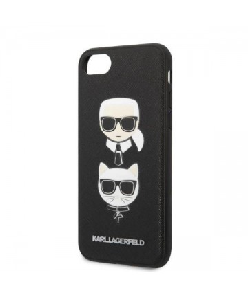 Karl Lagerfeld KLHCI8SAKICKCBK iPhone 7/8 / SE 2020 / SE 2022 black/black hardcase Saffiano Karl&Choupette Head