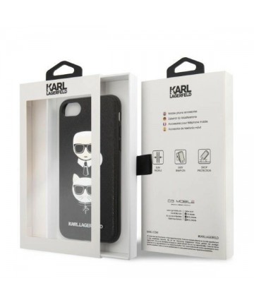Karl Lagerfeld KLHCI8SAKICKCBK iPhone 7/8 / SE 2020 / SE 2022 black/black hardcase Saffiano Karl&Choupette Head