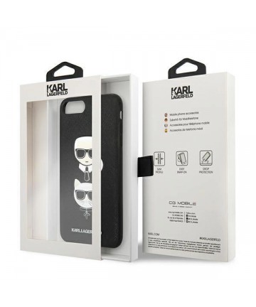 Karl Lagerfeld Saffiano Karl&Choupette Head case for iPhone 7 Plus / iPhone 8 Plus - black