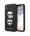 Karl Lagerfeld Saffiano Karl&Choupette Head case for iPhone XS Max - black