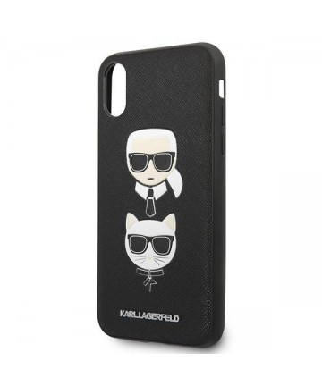 Karl Lagerfeld Saffiano Karl&Choupette Head case for iPhone XS Max - black