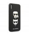 Karl Lagerfeld Saffiano Karl&Choupette Head case for iPhone XS Max - black