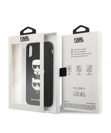 Karl Lagerfeld Saffiano Karl&Choupette Head case for iPhone XS Max - black