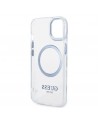 Guess Metal Outline MagSafe case for iPhone 14 Plus - blue