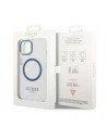 Guess Metal Outline MagSafe case for iPhone 14 Plus - blue