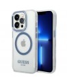 Guess Metal Outline MagSafe case for iPhone 14 Pro - blue