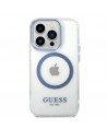 Guess Metal Outline MagSafe case for iPhone 14 Pro - blue