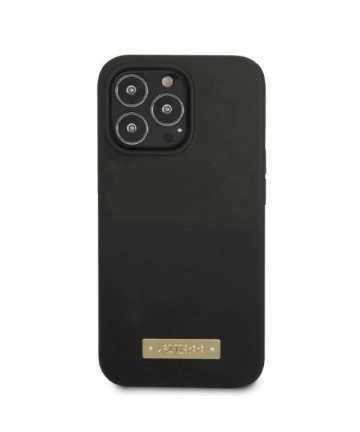 Guess GUHMP13XSPLK iPhone 13 Pro Max 6.7" black/black hard case Silicone Logo Plate MagSafe