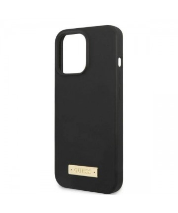 Guess GUHMP13XSPLK iPhone 13 Pro Max 6.7" black/black hard case Silicone Logo Plate MagSafe