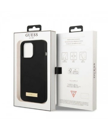 Guess GUHMP13XSPLK iPhone 13 Pro Max 6.7" black/black hard case Silicone Logo Plate MagSafe