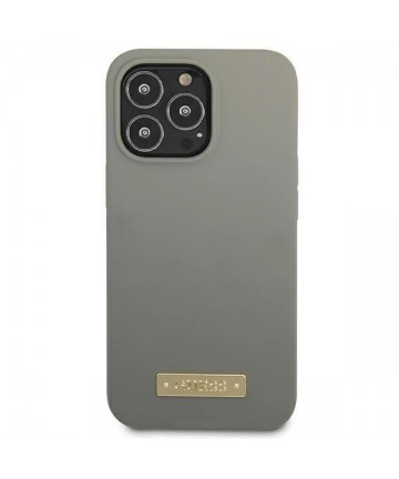 Guess GUHMP13XSPLG iPhone 13 Pro Max 6.7" grey/grey hard case Silicone Logo Plate MagSafe