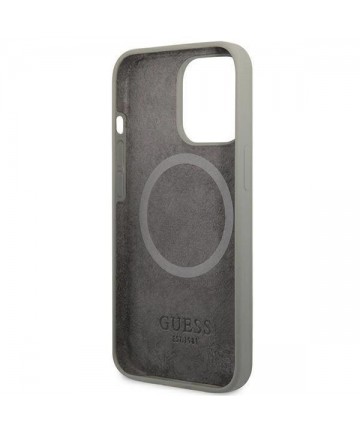 Guess GUHMP13XSPLG iPhone 13 Pro Max 6.7" grey/grey hard case Silicone Logo Plate MagSafe